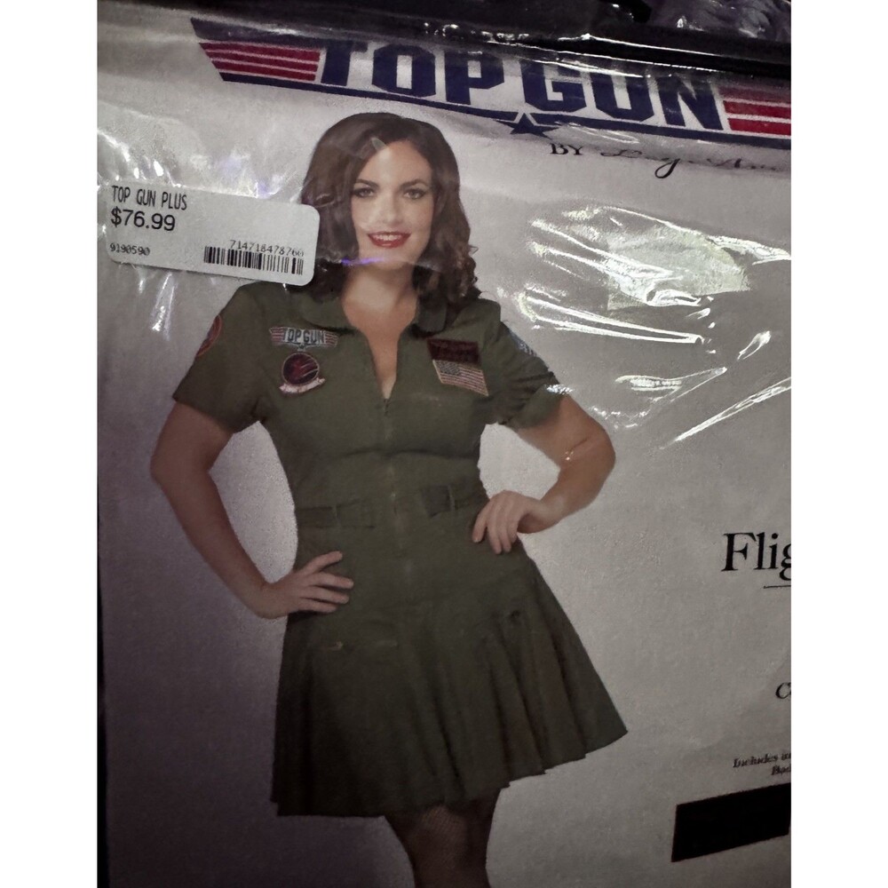 New Leg Avenue Top Gun Flight Dress Costume Halloween Cosplay Plus Size 1X 2 X